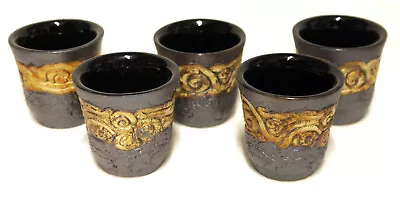 Buy Set Of 5 Malaysian Tenmoku Pottery Sake Cups : Batu Caves, Kuala Lumpur - Unused • 5.99£