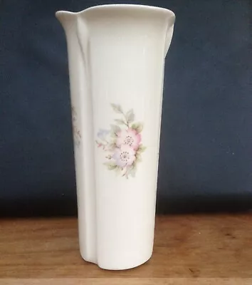 Buy ROYAL CAULDON Vintage Vase 21cm - Cream W Pastel Pink Blossoms/Floral C.1950-62 • 12£