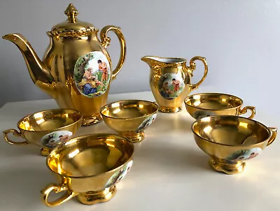 Buy Vintage Du-Co Kunst Rehau Bavaria Gold Enamel IncompleteTea Coffee Set • 25£