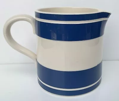 Buy Vintage T.G Green Cornishware Dark Navy Blue Jug - One And A Half Pint • 45£