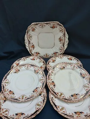 Buy Melba Vintage Bone China, 6 Side Plates & A Cake Plate In Excellent Condition  • 12.99£