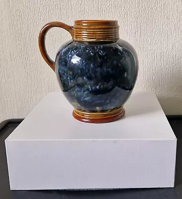 Buy Art Nouveau Doulton 1870's Lambeth Stoneware Blue Bottled Glaze Jug Rare Antique • 165£