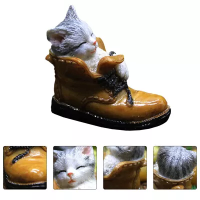 Buy  2 Pcs Resin Kitten Ornaments Bonsai Decors Fine Workmanship Cat Figurine Glass • 7.99£