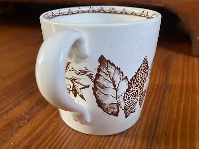 Buy Antique Ironstone Brown Transferware Floral Mug - Unmarked • 13.05£