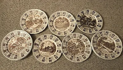 Buy Brown CALENDAR PLATES  Staffordshire England,   God Bless Our House  • 4.65£