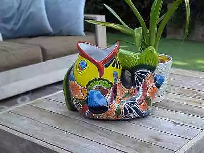 Buy Talavera Whale Planter Is Hand Painted Ceramic Mexican Pottery | Large Planter • 181.54£