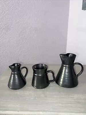 Buy Vintage Terracotta Black Glaze Prinknash Pottery Bundle 2 Jugs/mini Mug • 12.99£