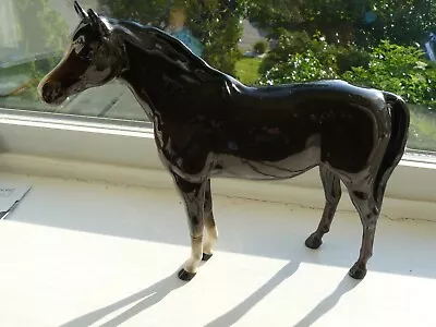 Buy Beswick Thoroughbred Stallion. Brown Gloss Glazed. Repaired Leg. 7.5 /19cm Tall • 14.99£