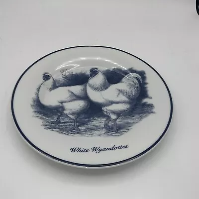 Buy Vintage Norfolk China Blueware White Wyandottes Chicken Plate • 23.07£