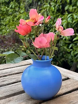 Buy Vintage Poole Pottery Bud Vase Globe Shape Blue Glaze Matt Finish 4” • 9.60£
