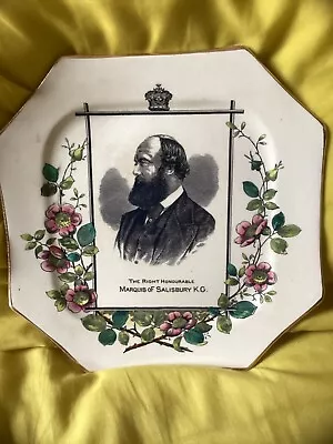 Buy Wallis Gimson Prime Minister Marquis Of Salisbury C1890s Octagonal  Plate • 42£