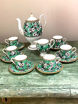 Buy Antique Wedgwood Hand Painted Coffee Set W1217 Circa 1900-20 Floral Design V.g.c • 75£