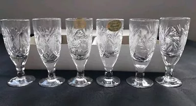 Buy 6 Boxed Vintage Hand Cut Crystal Wine Glasses 24%PbO Made In Poland. Nr8 • 15£