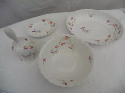 Buy Job Lot Spode Bouquet Bowl Dish Fine Bone China White Bowl Bell 2 X Trinket Dish • 10£