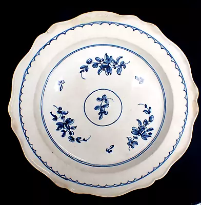 Buy Antique Late 18th Century Creamware Plate Painted Blue Floral Sprags • 49.95£