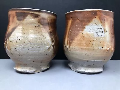 Buy Pair Of Salt Glazed YUNOMI’s Unknown Potter With Marks Ia And Lla #1717 • 50£