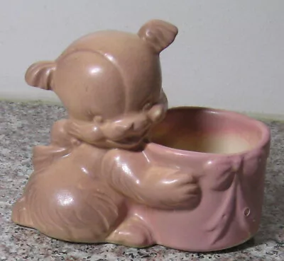 Buy Pink Puppy Dog Ceramic Art Pottery Planter  #63 Made In USA  Hull? • 9.31£