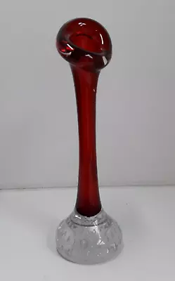 Buy Red Glass Bud Vase 1960's Vintage Swedish Art • 13.50£