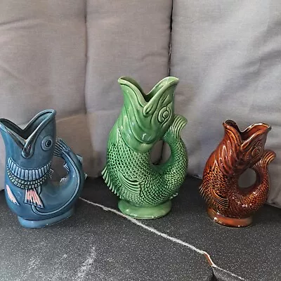 Buy Dartmouth Pottery Gurgle Fish Jugs Lot. • 24.99£