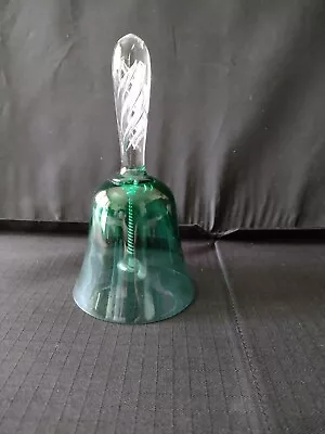 Buy Vintage Green Glass   Bell With Inner Spiral Handle • 7.99£