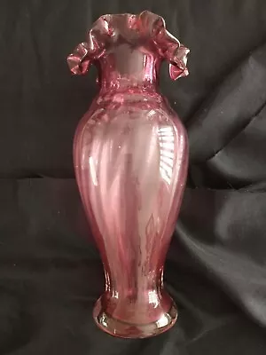 Buy Tall Victorian Traditional Antique Cranberry Glass Vase • 10£