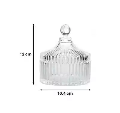 Buy Glass Round Sweet Jar With Lid Sugar Bowl Dish Clear Candy Bowl Box • 9.99£
