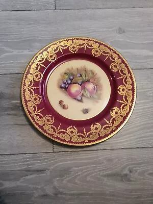 Buy Aynsley Fine English Bone China Red Gold Fruits Dinner Plate, 10 1/2  Diameter • 24.99£