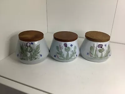 Buy Buchan Pottery. Thistle Stoneware. Set Small Lidded Pot.  Portabello Scotland. • 16£