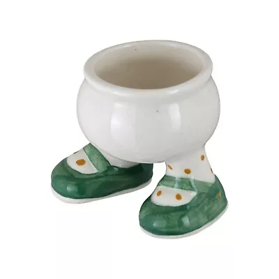 Buy CARLTON WARE Lustre Pottery Walking Ware EGG CUP Roger Michell 70's Green Shoes • 25£