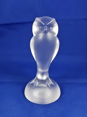 Buy Cristal De Sevres ~ Crystal Satin / Frosted Glass Tall Owl Figurine / Figure • 18.64£