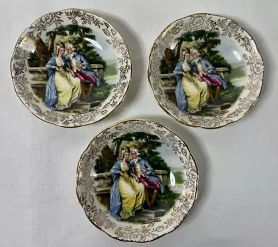 Buy Set Of 3 Vintage James Kent LTD Longton England Romance Small Dish Salt Dip • 13.99£