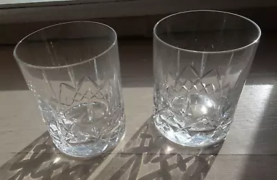 Buy 2 Cut Glass  Heavy Lead Crystal Whisky Tumblers • 12.50£