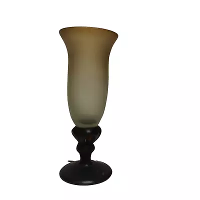 Buy Unusual Mid Century Art Deco Style Crackled Glass Vase 19.5cm • 12.99£
