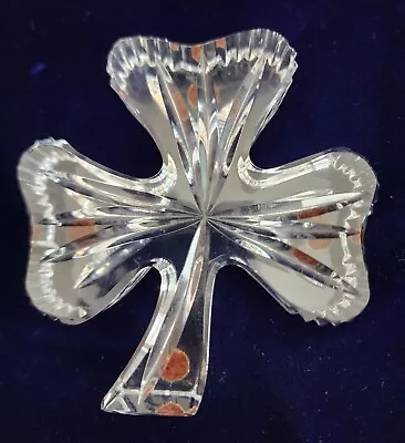 Buy Waterford Crystal Irish Shamrock Paperweight Ireland 3 Leaf Clover 4.5  Tall • 27.96£