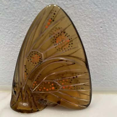 Buy LALIQUE PAPILLON BUTTERFLY FIGURINE PAPERWEIGHT CRYSTAL W/ ENAMEL # 30104 • 110.90£