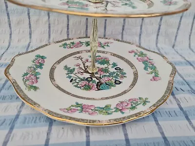 Buy Vintage Original DUCHESS BONE CHINA 'INDIAN TREE' DESIGN 2 Tier CAKE STAND • 19.99£