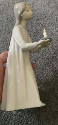 Buy Lladro Figurines Pre Owned Lady Holding Candlestick Hand Damaged Been Glued • 6.50£