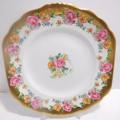 Buy Vintage New Chelsea Staffs 9 1/2  Plate Flowers And Gold • 10.43£
