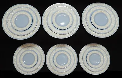 Buy LOT Of SIX Vintage Wedgwood Embossed Queens Ware Plate Sets Rare Wider Border • 410£