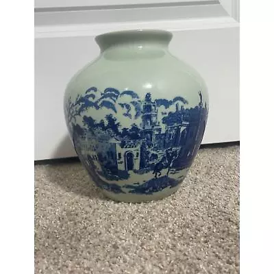 Buy Antique Victoria Ware Ironstone 9  Vase Flower Planter Pot - Blue & Teal • 65.23£
