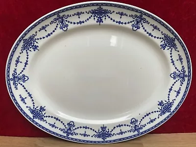 Buy Vintage English Blue & White, Cottage Farmhouse 14' X 11' Serving Platter C.1926 • 8.99£