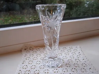 Buy Sunflower Cut Glass Vase 14cm Tall • 2.99£