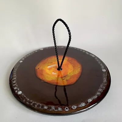 Buy Vintage French Vallauris Pottery Cheese Platter Serving Plate Volcanic Orange • 24.99£