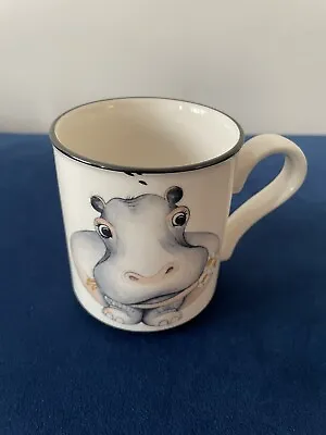 Buy Arthur Wood White Grey Hippopotamus Back To Front Mug Cup Made In England • 9.99£