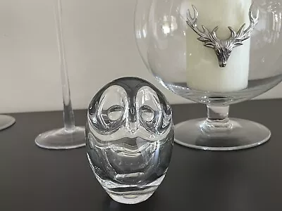 Buy Sevres France Clear Art Glass Owl Candle Holder • 9.99£