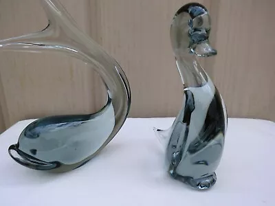 Buy Glass Solid Smokey Grey 2 X Animals Whale & Duck Medium Size Vgc . • 11£