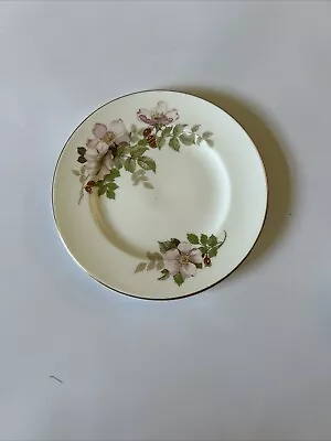 Buy Crown Staffordshire Bone China Plate Pink Flower Rose Dogwood Berries Hedgerow • 4.99£