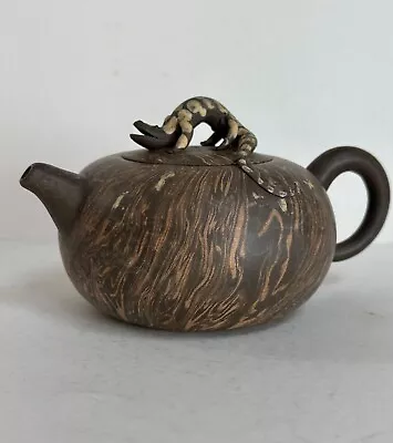 Buy Vintage CHINESE YIXING ZISHA TEAPOT Spotted Lizard SIGNED UNUSUAL • 58.24£