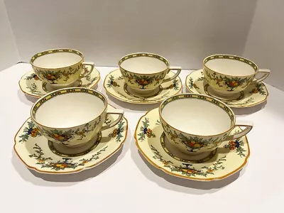 Buy Set Of 5 Crown Ducal Ware #A1476 English China Tea Cups & Saucers Blue Urn • 37.23£