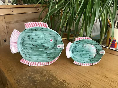 Buy 2 Retro Rye Pottery Fish Dishes 8  & 5.7/8  • 29£